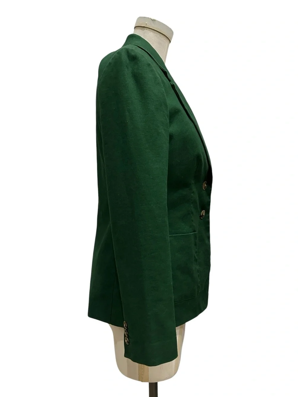 J. Crew Factory Women’s Green Refined linen-blend blazer Preppy Classic Size 4